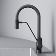 F8007825 Like, смеситель для кухни с каналом для питьевой воды и гибким изливом, черн., серый излив