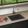 Кухонная мойка Lemark SINARA 540-U подстольного монтажа из кварцгранита цвет: Серый шёлк