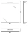 Зеркальный шкаф BelBagno 600x700 с нижней подсветкой дверей, правосторонний SPC-1A-DL-BL-600