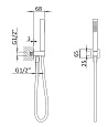 Ручной душ с гибким шлангом и штуцером держателем CEZARES PORTA-DEFM-BIO
