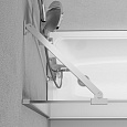W90BS-080-140CM Gem шторка на борт ванны 80х140, фиксированная, хром, стекло матовое, с пристенным к