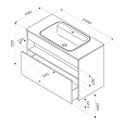 M8FFUX1001OF Func, База с нишей, 1 ящик (pull-out), 100 см, цвет дерево текстурир-ое