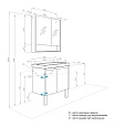 Тумба под раковину AQUATON Сканди Doors 70 белый глянец, дуб верона, 1A278901SDB20