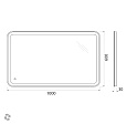 Зеркало BelBagno 1000x600 со встроенным светильником 12W, 220-240V и сенсорным выключателем SPC-MAR-1000-600-LED-TCH