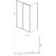 Душевое ограждение AZARIO 1200х800х2000, БЕЗ ПОДДОНА, прозрачное стекло 6 мм, открывание налево, цвет профиля черный (AZ-ND1131-L 1200 BLACK)