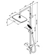 940000000 Merkur душ.система: верх.душ 310*200 мм, ручн.душ 3 ф-ции 130*250 мм, штанга 1050-1450, хр