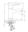 Смеситель для раковины Esko Delhi, без донного клапана, DL GRF 26