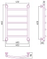 Полотенцесушитель водяной Сунержа Галант+ 600х400 00-0200-6040
