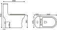 Унитаз-моноблок SM9614 безободковый, сиденье тонкое ДП, арматура (с гофрой и подводкой)