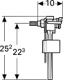 Впускной клапан тип 333 подвод воды сбоку 3/8 Geberit