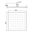 Верхний душ PAINI, металл, квадратный, 250 мм, черный (YO)