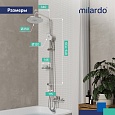 Душевой гарнитур с тропической лейкой, глянцевый хром, Ideal Spa, Milardo, ILSSB3FM76