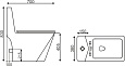 Унитаз-моноблок T1028, сиденье ДП, арматура (с гофрой и подводкой)