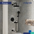 Душевая система скрытого монтажа с тропическим душем, ручным душем и изливом, черный матовый, Rora, Milardo, RORBL03M68
