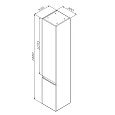 M85ACHR0306WG X-Joy, шкаф-колонна, подвесной, правый, 30 см, цвет: белый, глянец