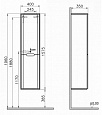 Пенал левосторонний белый матовый с корзиной для белья VitrA Sento 60854