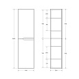 Шкаф подвесной CEZARES DUET-1500-2A-SC-GR-P