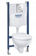 Комплект инсталляции Grohe Bau Ceramic с клавишей смыва, подвесным унитазом, с сид м/лифт, 39415000