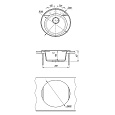 Кухонная мойка Lemark SULA 500 врезная круглая из кварцгранита цвет: Антрацит