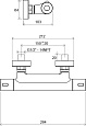 Смеситель для душа Ravak термостатический Termo 300 TE 033.00/150 настенный