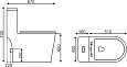 Унитаз-моноблок SM9609 безободковый, сиденье тонкое ДП, арматура (с гофрой и подводкой)