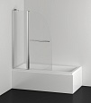 Шторка для ванны Azario BOSTON 100*140 с поручнем, хром, прозрачное стекло 6 мм. (AZ-142TB)