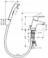 Смеситель для раковины с гигиеническим душем Hansgrohe Focus E2 31926000