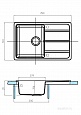 Мойка для кухни Aquaton Аманда прямоугольная с крылом графит 1A712832AD210