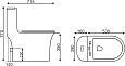Унитаз-моноблок SM9612 безободковый, сиденье тонкое ДП, арматура (с гофрой и подводкой)