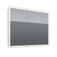 Шкаф зеркальный Lemark ELEMENT 100х80 см 2-х дверный, с подсветкой, с розеткой, цвет корпуса: Белый