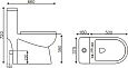Унитаз-моноблок T1016B с биде, сиденье тонкое ДП, арматура (с гофрой и подводкой)