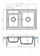 Мойка для кухни Aquaton Делия 78 DBL 2 чаши серый шелк 1A723132DE250