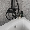 Смеситель для ванны с верхним душем, черный матовый, Rora, Milardo, RORBL4FM06