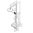 F0785A622 X-Joy, душ.система: см-ль-полка д/душа, душ.штанга, верхн. душ 220мм, ручн душ, черн.