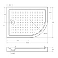 TRAY-A-RH-120/90-550-15-W-L Акриловый поддон