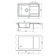 Кухонная мойка Lemark IMANDRA 840 врезная прямоугольная с крылом из кварцгранита цвет: Антрацит