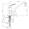 Смеситель для кухни PAINI Creta 100, подключение стиральной машины