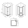 W94G-403-9090-BТ Душевое ограждение X-Joy Square Slide 90х90, черный, прозрачное