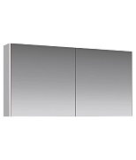 Зеркальный шкаф 120 см с двумя дверьми на петлях с доводчиком. Цвет белый