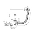 Alcaplast Сифон для ванны полуавтомат комплект металл/металл длина 57 см AG210125160