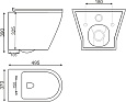 Унитаз подвесной K47 безободковый, сиденье тонкое ДП, крепления