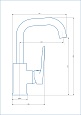 Смеситель "Lagos" д/рак, поворотный арт. LG26M
