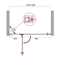 Душевая дверь BelBagno 1200 KRAFT-B-12-60/60-C-Cr-L