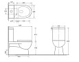A8060 Унитаз-компакт, сиденье тонкое ДП, удлин. патрубок, крепления, арматура, гориз. выпуск
