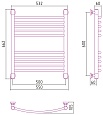 Полотенцесушитель водяной Сунержа Богема+ выгнутая 600х500 00-0221-6050