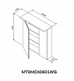 M70MCX0601WG SPIRIT, Зеркальный шкаф, 60 см, с подсветкой цвет: белый, глянец