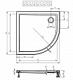 Акриловый душевой поддон Riho Davos 281 90x90 белый R55 + панель,  D002019005 (DA8900500000000)