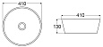 Раковина накладная керамическая, круглая, чёрная матовая, BB1315-H301, 410x410x130