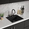 Кухонная мойка Lemark HANKA 570 врезная прямоугольная из кварцгранита цвет: Серый шёлк