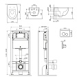 IS49001.111700 Комплект инсталляция с клав Pro L белый с подвесным унитазом Awe FlashClean с сид м/л